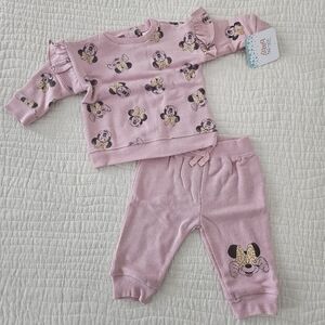 NWT Disney Minnie MouseBaby Girls' 2-Piece Pants Set Outfit 0-3 Months